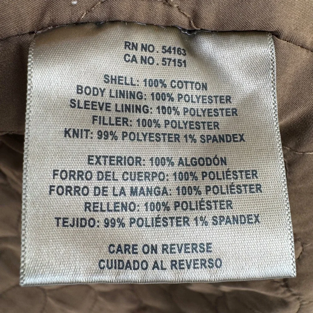 Y2K Levis Mens XL Brown Canvas Field Jacket Quilted Lined Military Utility Coat